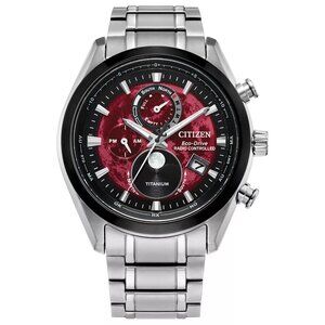 Citizen Men's Moonphase Perpetual Date Eco-Drive Silver Watch 43 MM BY1018-55X